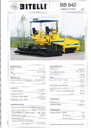 Finitrici stradali gommate Bitelli BB 642 RB E274