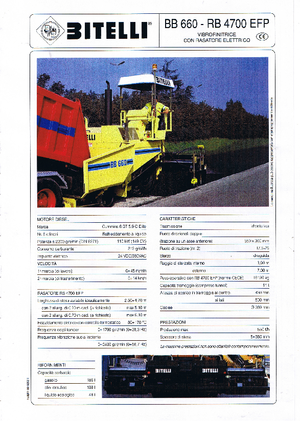 Finitrici stradali gommate Bitelli BB 660 E-RB 4700 EFP