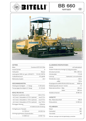 Finitrici stradali gommate Bitelli BB 660 RB 4700 VB