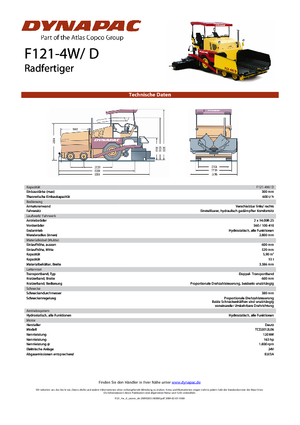 Finitrici stradali gommate Dynapac F 121-4 W/D