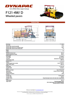 Finitrici stradali gommate Dynapac F 121-4 W/D