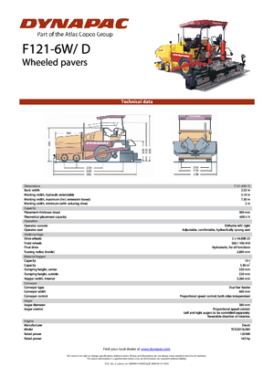 Finitrici stradali gommate Dynapac F 121-6 W/D