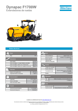 Finitrici stradali gommate Dynapac F 1700 W