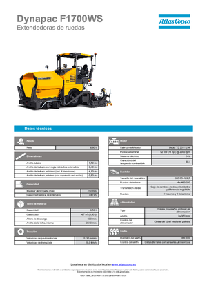 Finitrici stradali gommate Dynapac F 1700 WS