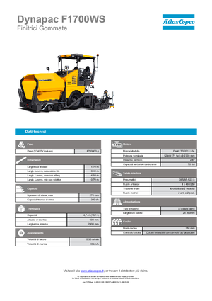 Finitrici stradali gommate Dynapac F 1700 WS