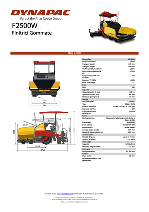 Finitrici stradali gommate Dynapac F 2500 W