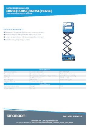 Piattaforme aeree verticali a pantografo su ruote Sinoboom 0607SE