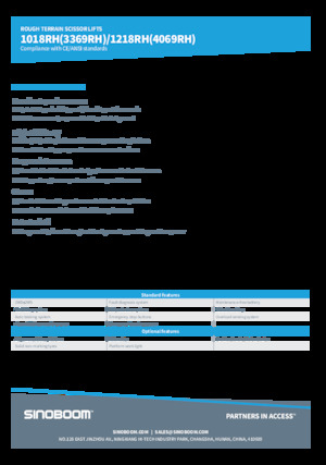 Piattaforme aeree verticali a pantografo su ruote Sinoboom 1018RH 