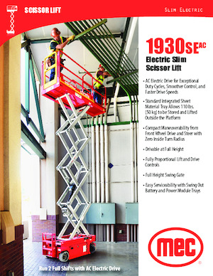 Piattaforme aeree verticali a pantografo su ruote MEC 1930SEAC Slim