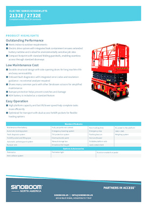 Piattaforme aeree verticali a pantografo su ruote Sinoboom 2132E