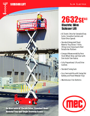 Piattaforme aeree verticali a pantografo su ruote MEC 2632SEAC Slim