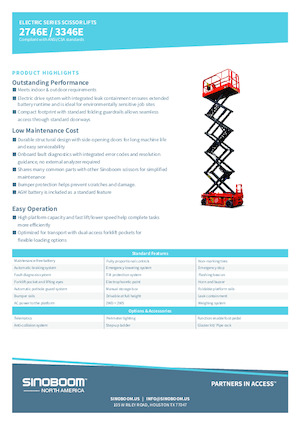 Piattaforme aeree verticali a pantografo su ruote Sinoboom 3346E