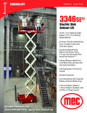 Piattaforme aeree verticali a pantografo su ruote MEC 3346SEAC Compact