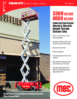 Piattaforme aeree verticali a pantografo su ruote MEC 3369RT
