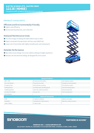 Piattaforme aeree verticali a pantografo su ruote Sinoboom 4046E