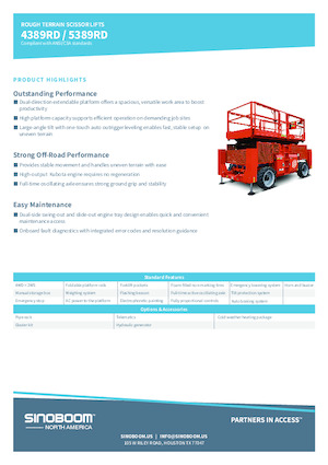 Piattaforme aeree verticali a pantografo su ruote Sinoboom 5389RD