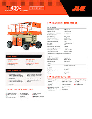 Piattaforme aeree verticali a pantografo su ruote JLG 4394RT
