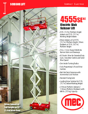 Piattaforme aeree verticali a pantografo su ruote MEC 4555SEAC Compact