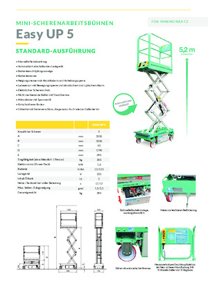 Piattaforme aeree verticali a pantografo su ruote Imer Easy UP 5