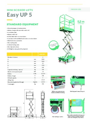 Piattaforme aeree verticali a pantografo su ruote Imer Easy UP 5