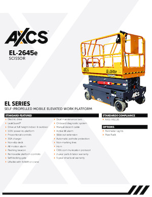 Piattaforme aeree verticali a pantografo su ruote AXCS EL-2645e