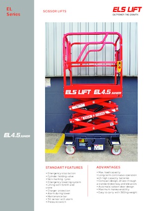 Piattaforme aeree verticali a pantografo su ruote ELS Lift Junior 4.5