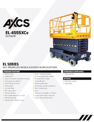 Piattaforme aeree verticali a pantografo su ruote AXCS EL-4555XCe