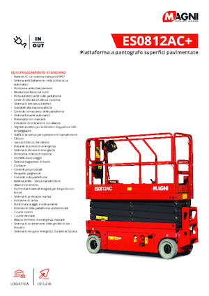 Piattaforme aeree verticali a pantografo su ruote MAGNI ES0812AC+