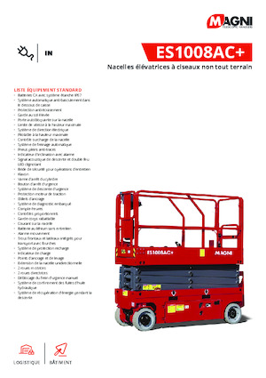 Piattaforme aeree verticali a pantografo su ruote MAGNI ES1008AC+