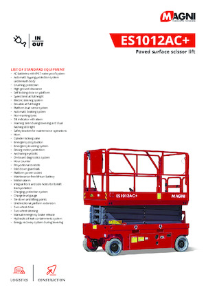 Piattaforme aeree verticali a pantografo su ruote MAGNI ES1012AC+