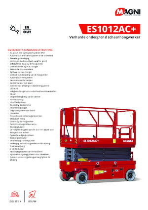 Piattaforme aeree verticali a pantografo su ruote MAGNI ES1012AC+