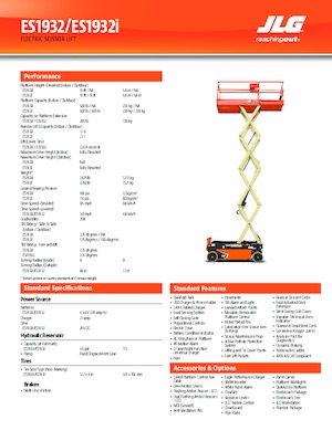 Piattaforme aeree verticali a pantografo su ruote JLG ES1932