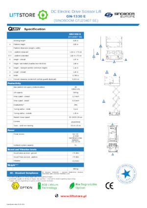 Piattaforme aeree verticali a pantografo su ruote Sinoboom GN 1330E
