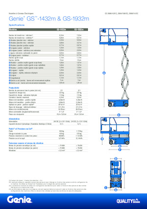 Piattaforme aeree verticali a pantografo su ruote Genie GS-1432m E-Drive