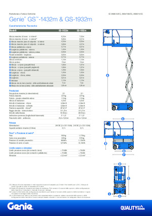 Piattaforme aeree verticali a pantografo su ruote Genie GS-1432m E-Drive