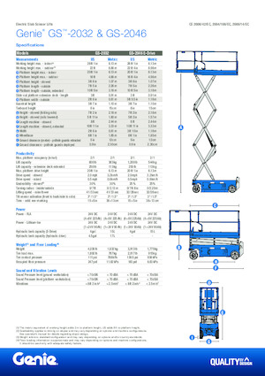 Piattaforme aeree verticali a pantografo su ruote Genie GS-2032 E-Drive