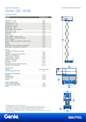 Piattaforme aeree verticali a pantografo su ruote Genie GS-4046