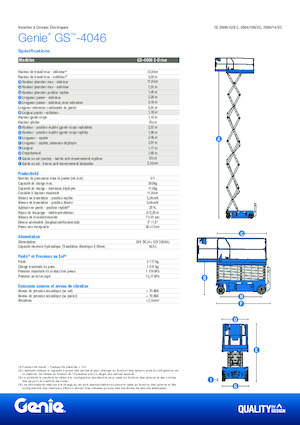 Piattaforme aeree verticali a pantografo su ruote Genie GS-4046