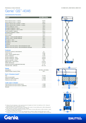 Piattaforme aeree verticali a pantografo su ruote Genie GS-4046