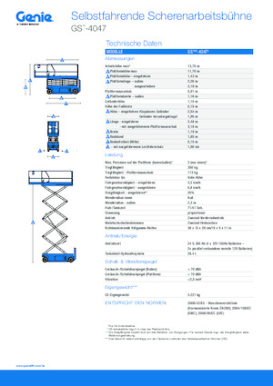 Piattaforme aeree verticali a pantografo su ruote Genie GS-4047