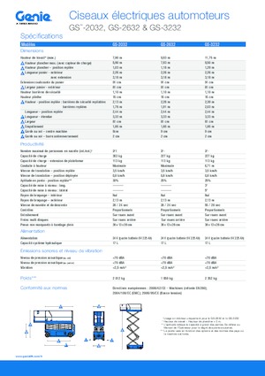 Piattaforme aeree verticali a pantografo su ruote Genie GS-3232 Hydraulic