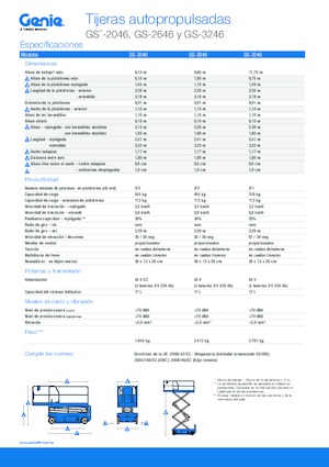 Piattaforme aeree verticali a pantografo su ruote Genie GS-3246