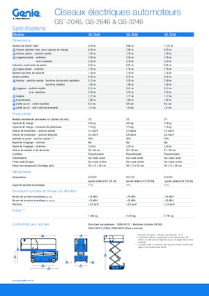 Piattaforme aeree verticali a pantografo su ruote Genie GS-3246