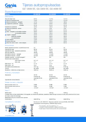 Piattaforme aeree verticali a pantografo su ruote Genie GS-3369 BE