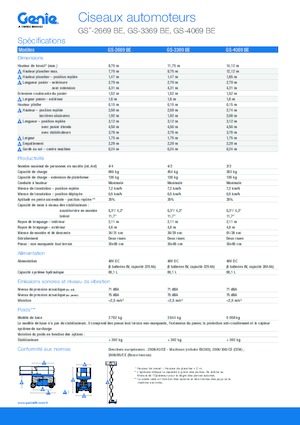 Piattaforme aeree verticali a pantografo su ruote Genie GS-3369 BE