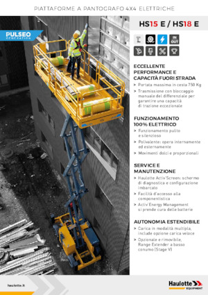 Piattaforme aeree verticali a pantografo su ruote Haulotte HS18E