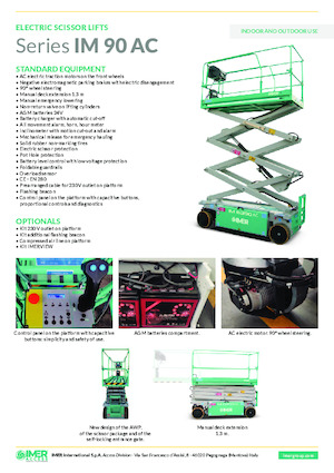 Piattaforme aeree verticali a pantografo su ruote Imer IM 6390 AC