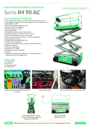 Piattaforme aeree verticali a pantografo su ruote Imer IM 6390 AC