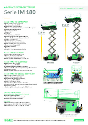 Piattaforme aeree verticali a pantografo su ruote Imer IM 13180 E