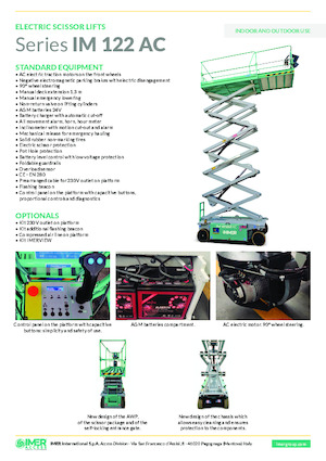 Piattaforme aeree verticali a pantografo su ruote Imer IM 12122 AC